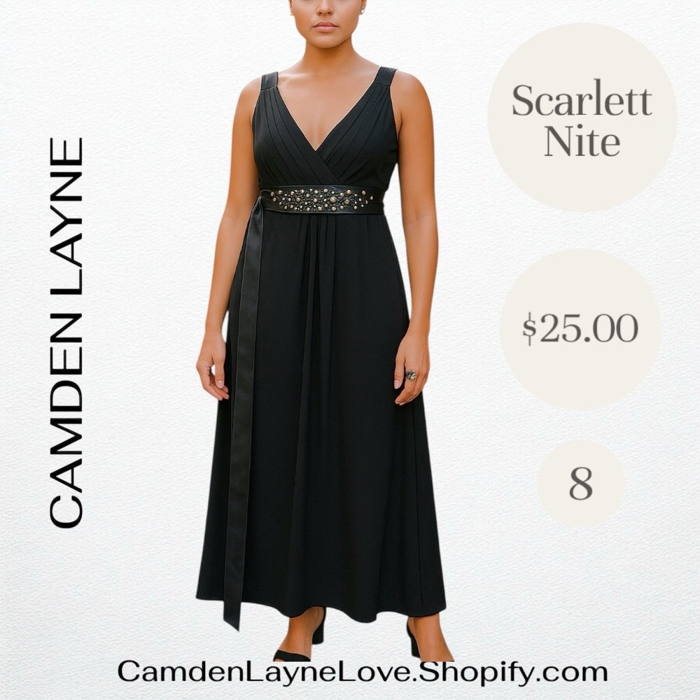 Scarlett Nite Black Sleeveless V-Neck Maxi Dress - Picture 1 of 5